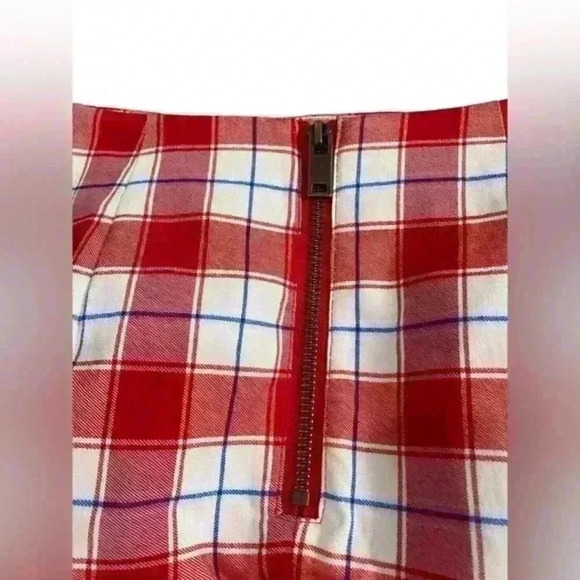 NWT‎ Urban Outfitters Red White Plaid Mini Skirt Size Small - Picture 7 of 8